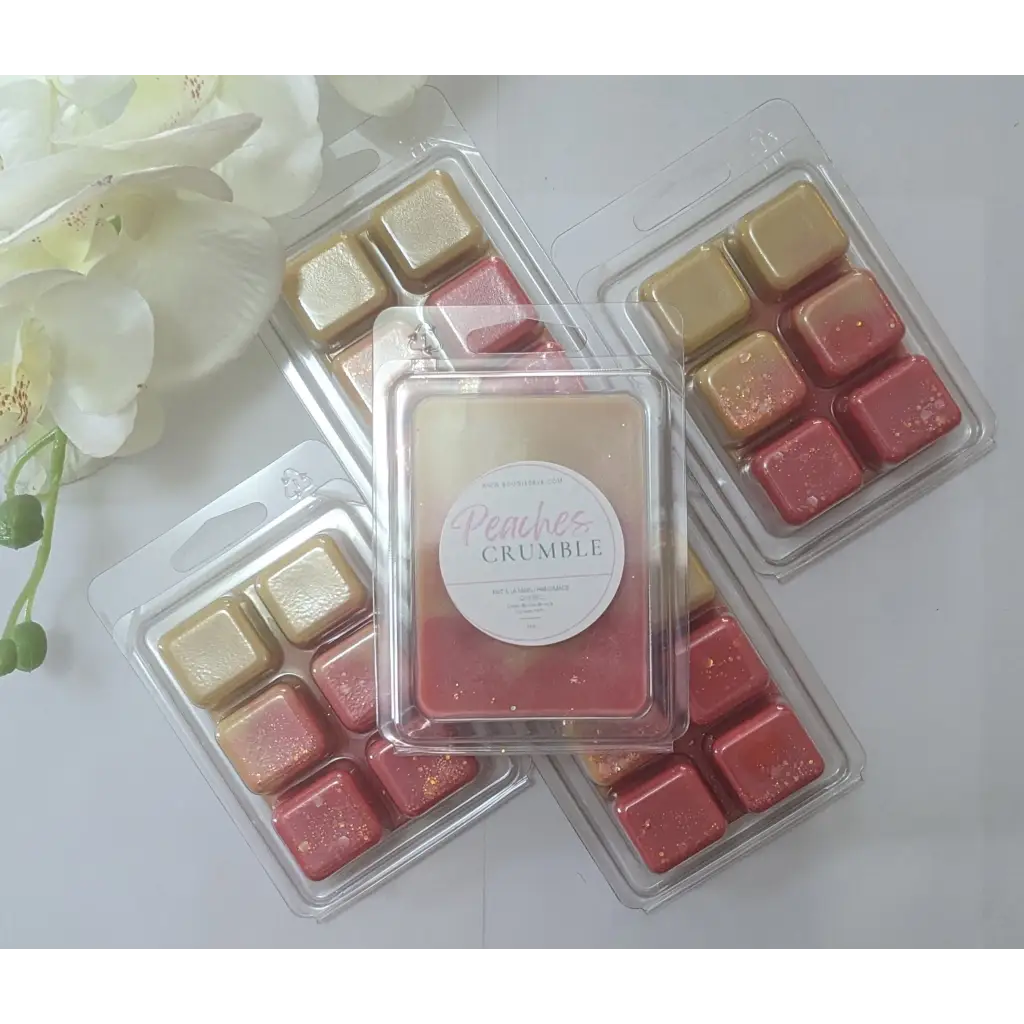 Cubes de cire de soja pour diffuseurs 74g saveur Pêches Crumble solution écologique