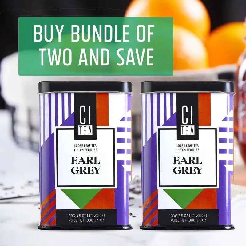 Thé Earl Grey en vrac, lot de deux - 200 g - Bougie d'Ève