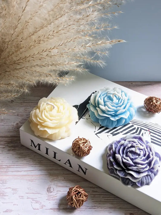 Bougie pivoine - Bougies décoratives vases et plateaux