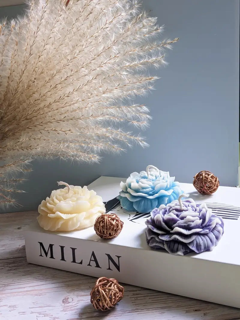 Bougie pivoine - Bougies décoratives vases et plateaux