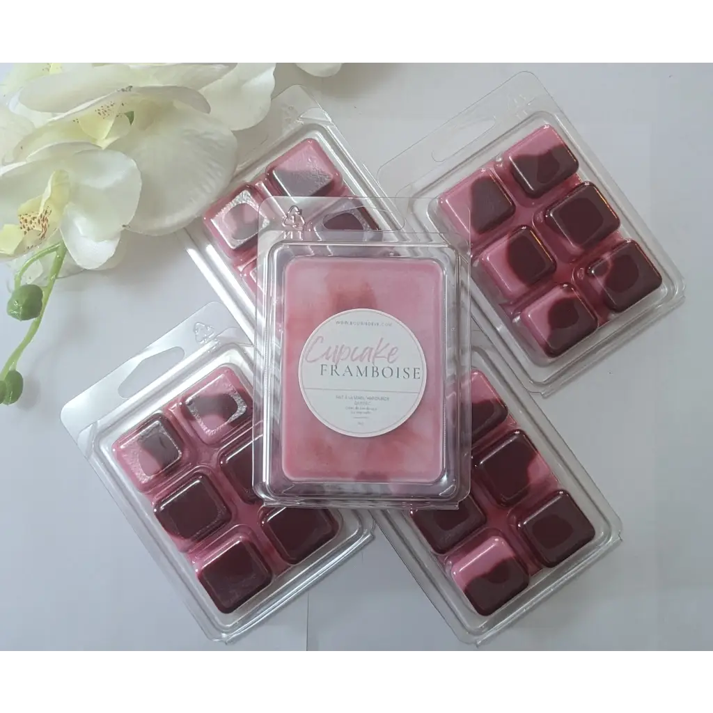 Cubes de cire de soja pour diffuseurs à saveur de framboise, solution écologique
