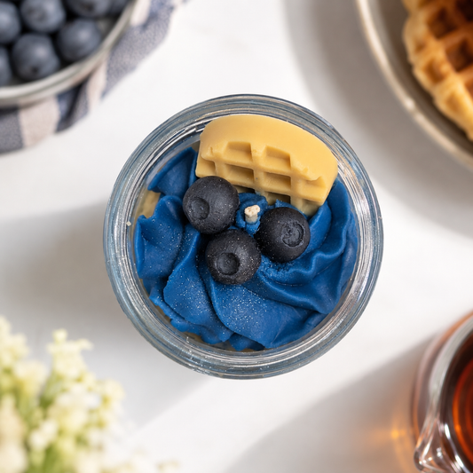 Bougie gourmande de soja 8 oz - Gaufre aux bleuets