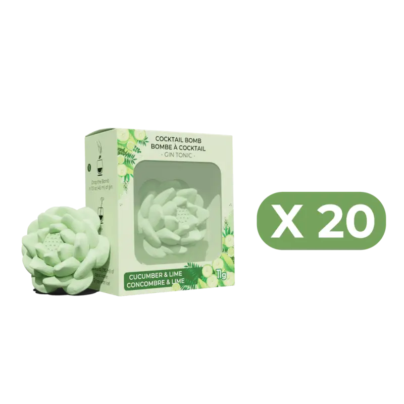 Bombes à cocktail - Concombre & Lime - 20-unit case