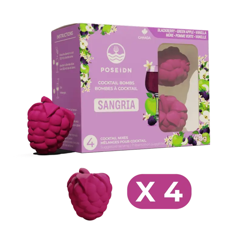 Bombes à cocktail - Mûre pomme verte et vanille - 4-pack