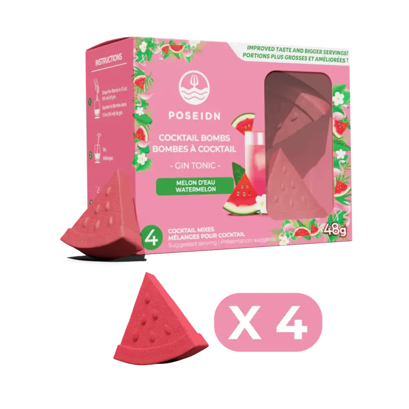 Bombes à cocktail - Pastèque et fleur de sureau - 4-pack