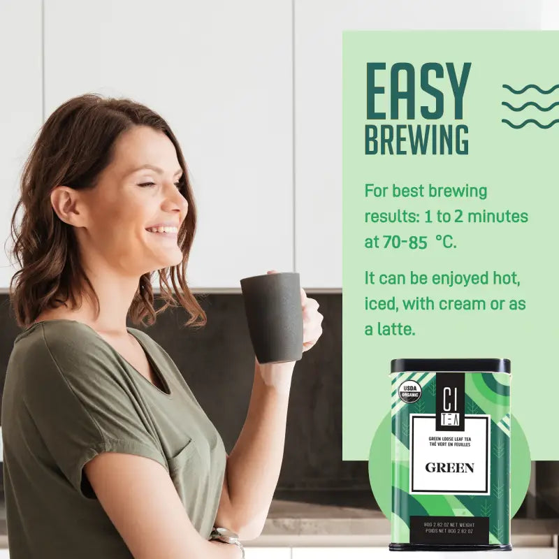 Coffret cadeau - Thé vert en vrac et de tasses à thé à infusion