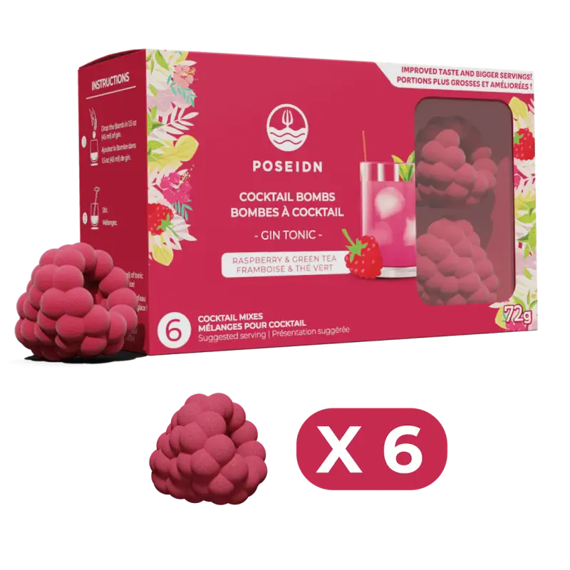 Bombes à cocktail - Framboise et thé vert - 6-pack
