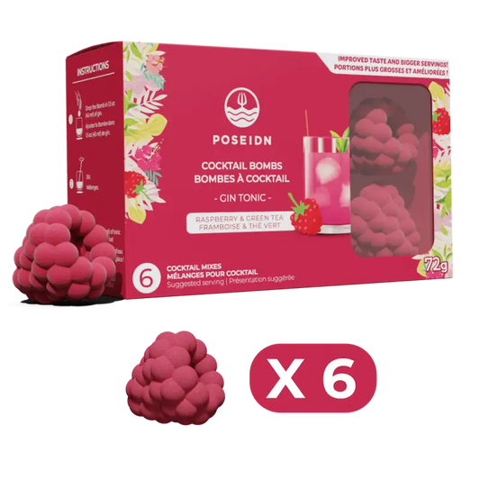 Bombes à cocktail - Framboise et thé vert - 6-pack