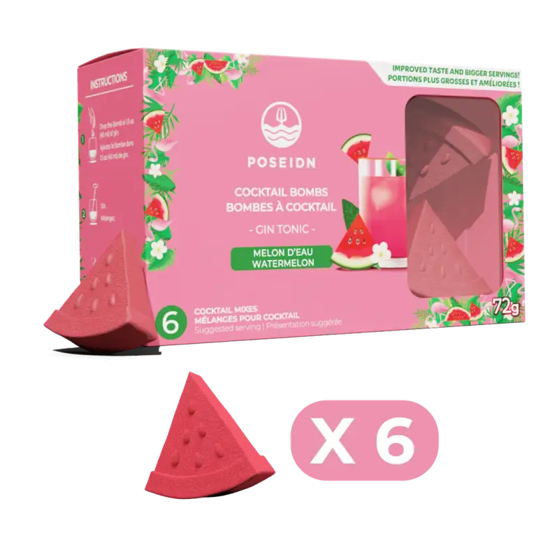 Bombes à cocktail - Pastèque et fleur de sureau - 6-pack