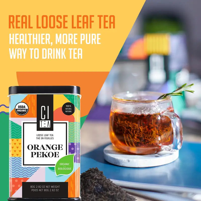 Lot de deux thés en vrac bio Orange Pekoe