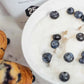 Crème de riz - Muffin aux myrtilles - Bougie d'Ève