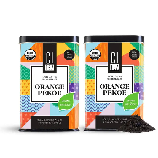 Lot de deux thés en vrac bio Orange Pekoe