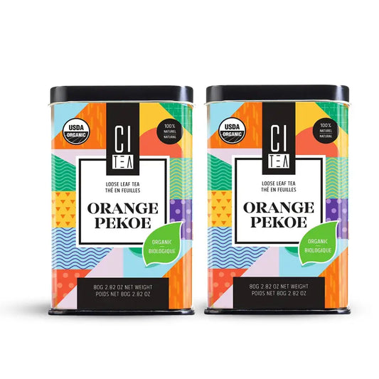 Lot de deux thés en vrac bio Orange Pekoe