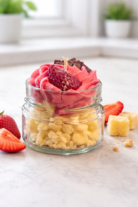 La bougie gourmande mini délice - Shortcake aux fraises