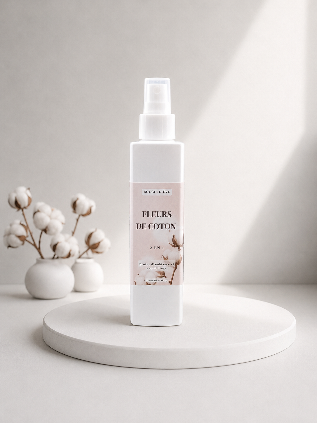 Bruine d'ambiance et eau de linge 2 en 1 - 200 ml - Fleurs de coton