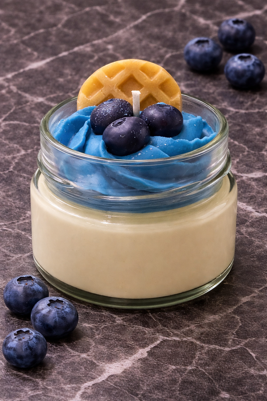 La bougie gourmande mini délice - Gaufres aux bleuets