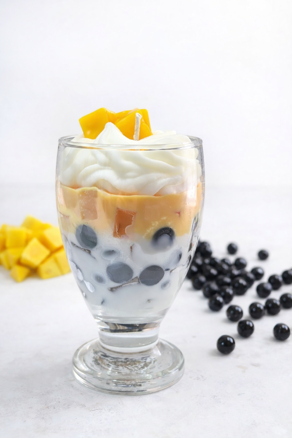 La bougie de soja gourmande - Bubble tea à la mangue