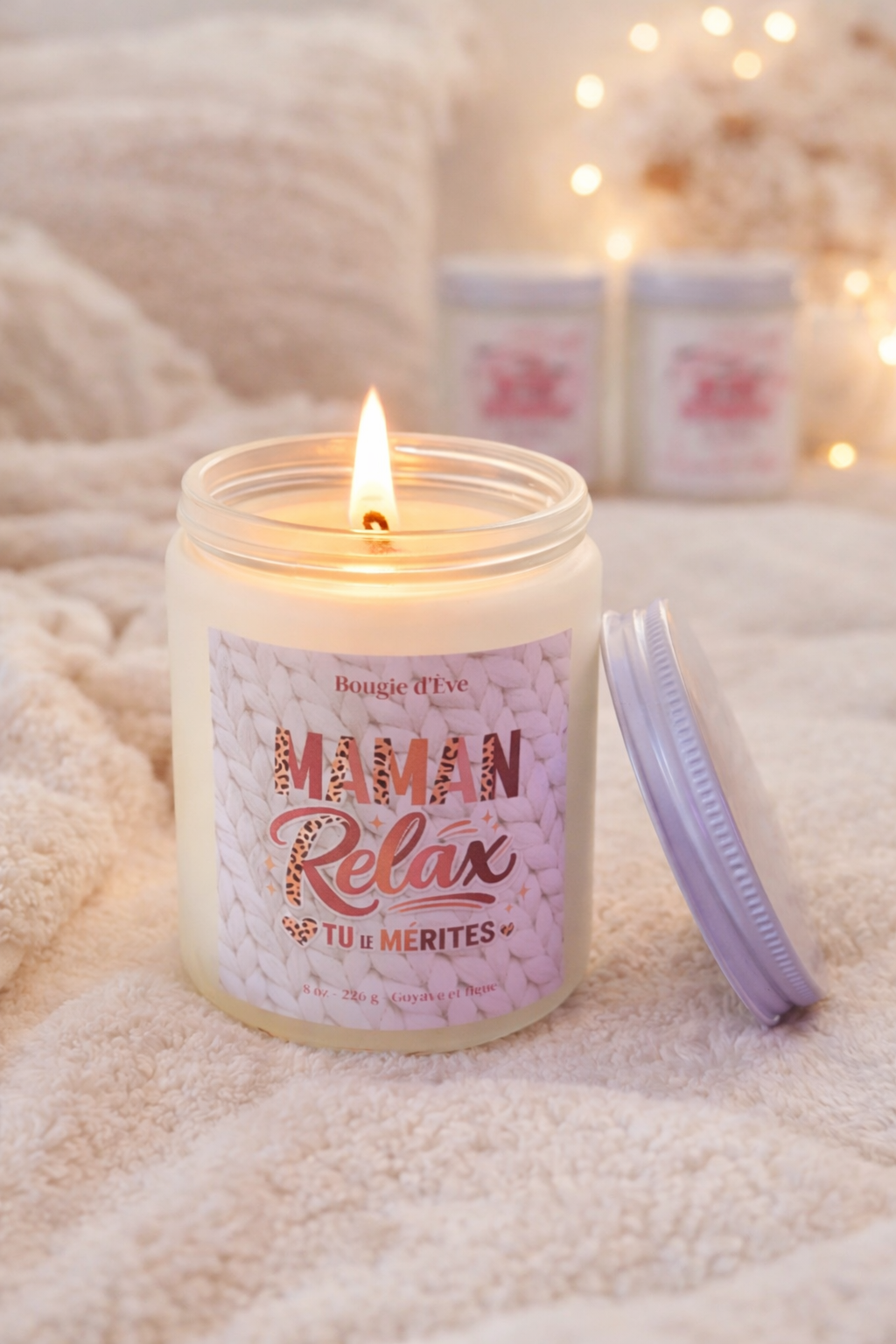 Bougie de soja 8 oz - Maman, relax tu le mérite