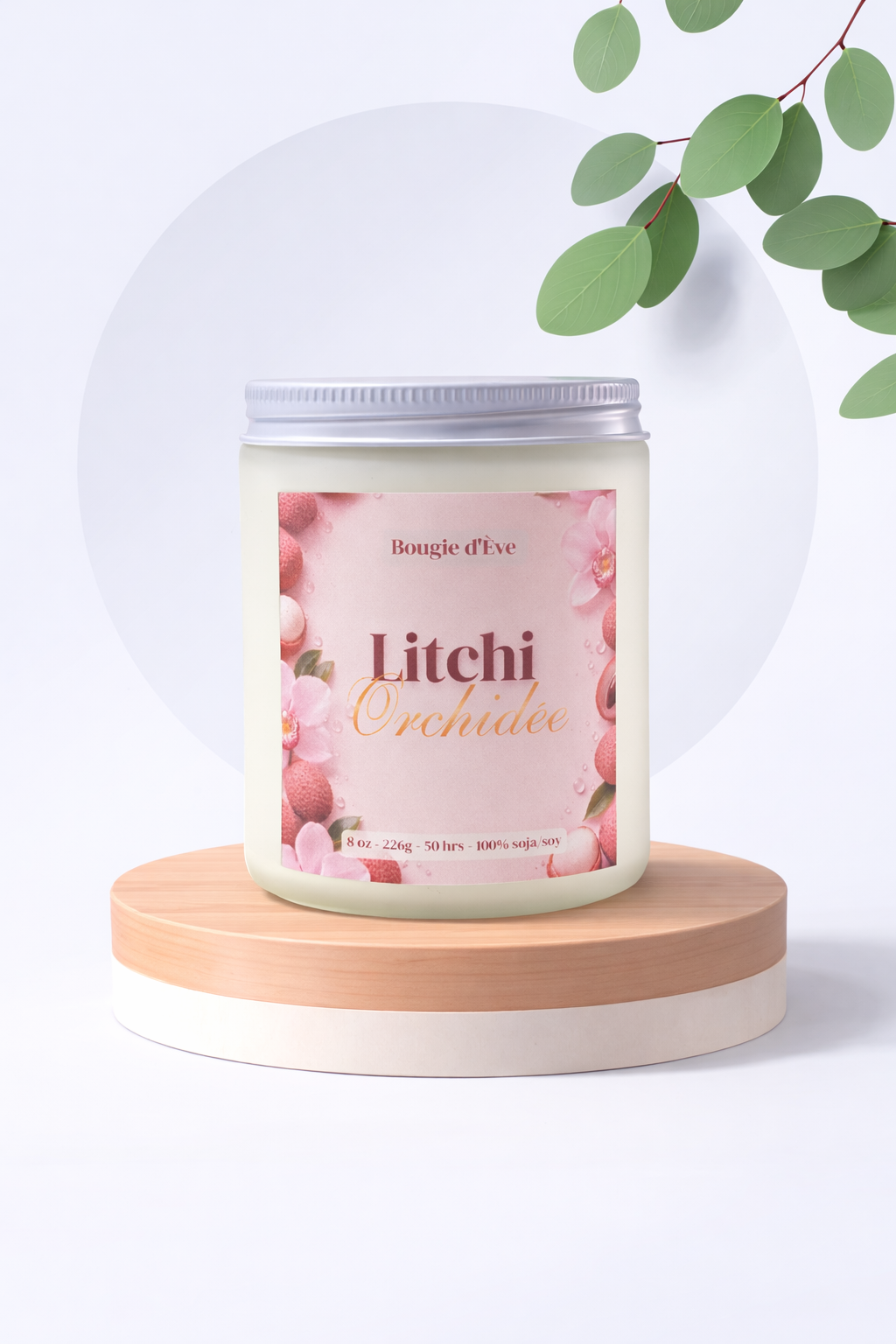Bougie de soja 8 oz - Litchi orchidée