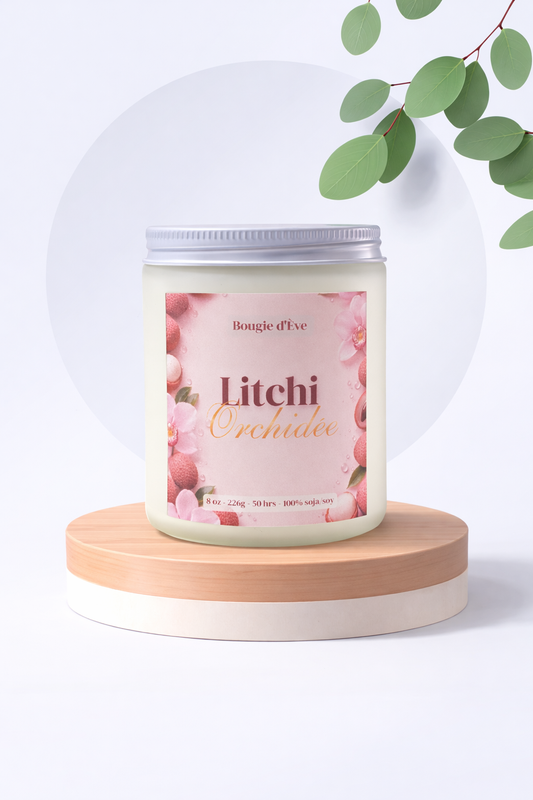 Bougie de soja 8 oz - Litchi orchidée