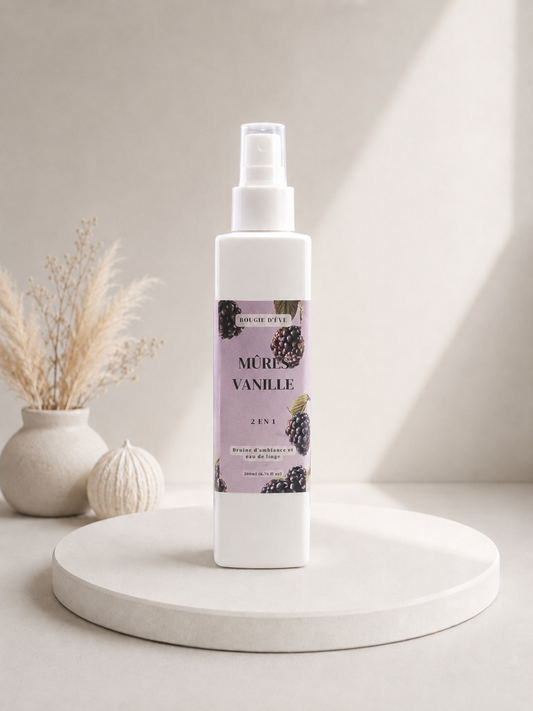 Bruine d'ambiance et eau de linge 2 en 1 - 200 ml - Mûres vanille