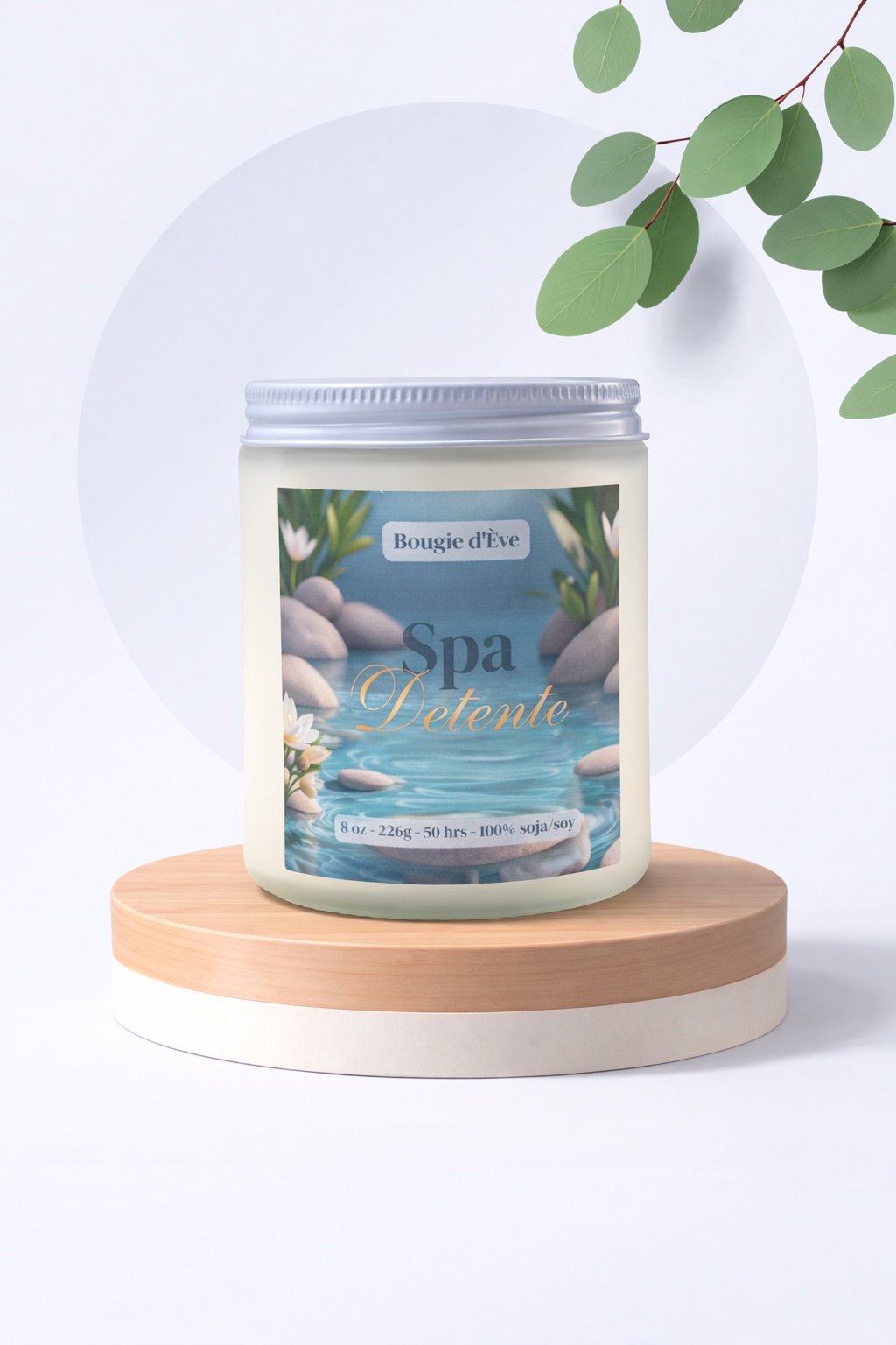 Bougie de soja 8 oz - Spa détente