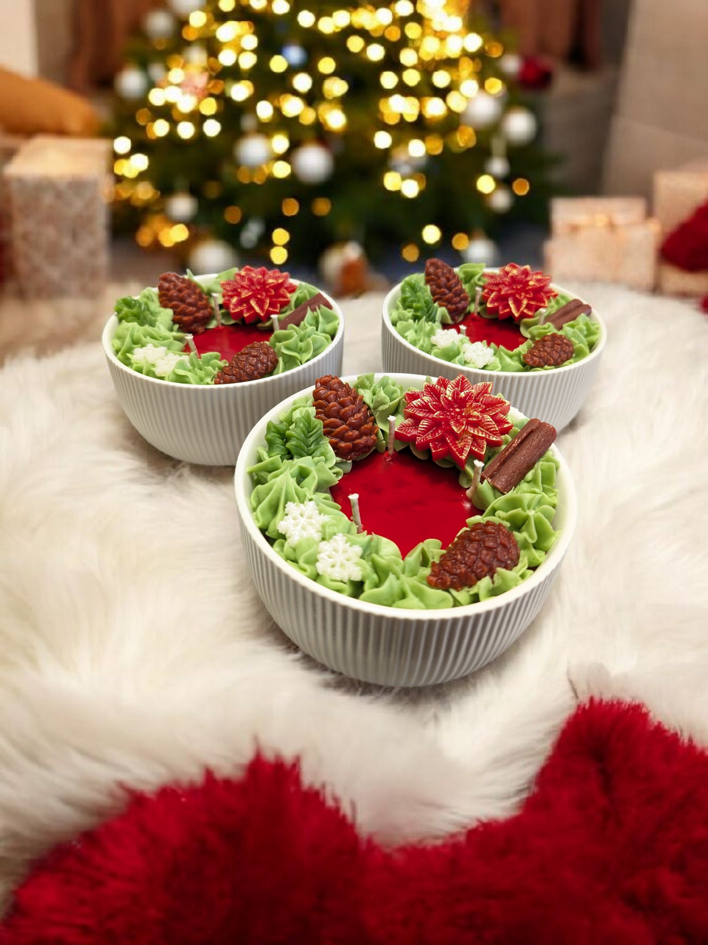 La bougie couronne de Noël 25 oz