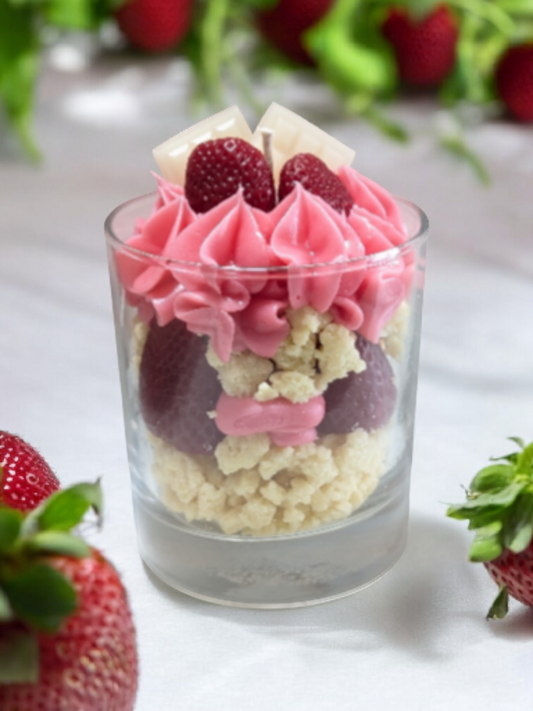 La bougie gourmande - Fraises et crème