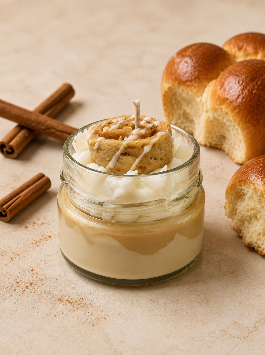 La bougie gourmande mini délice - Brioche à la cannelle