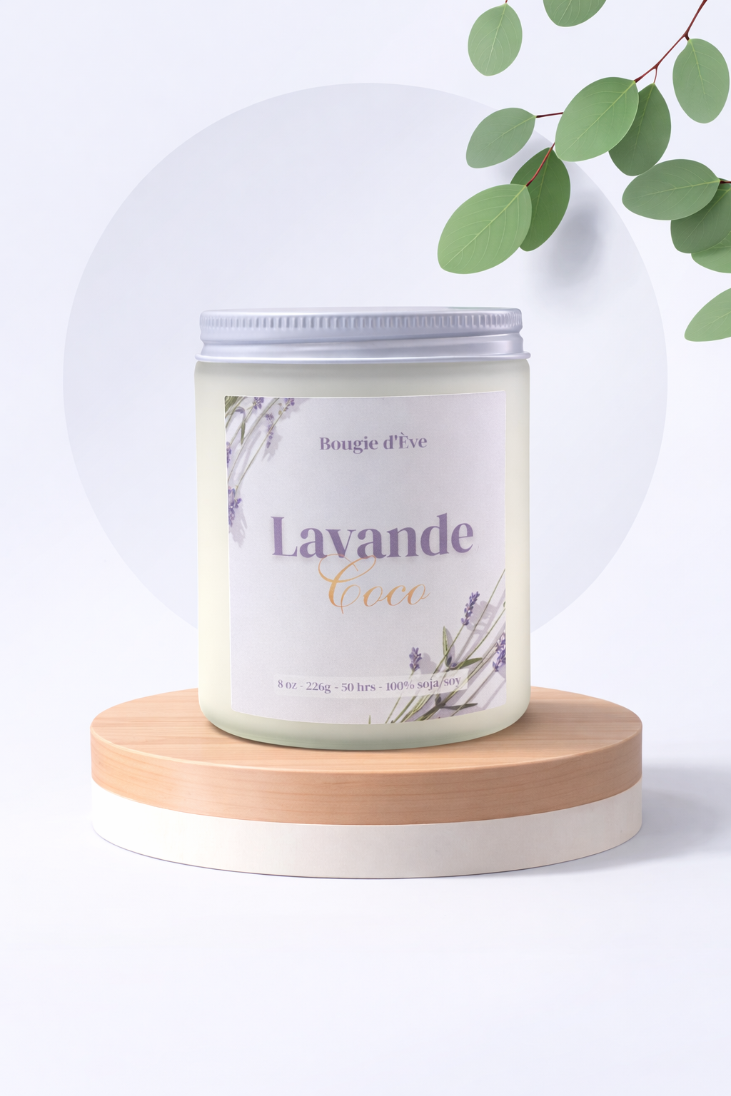 Bougie de soja 8 oz - Lavande coco