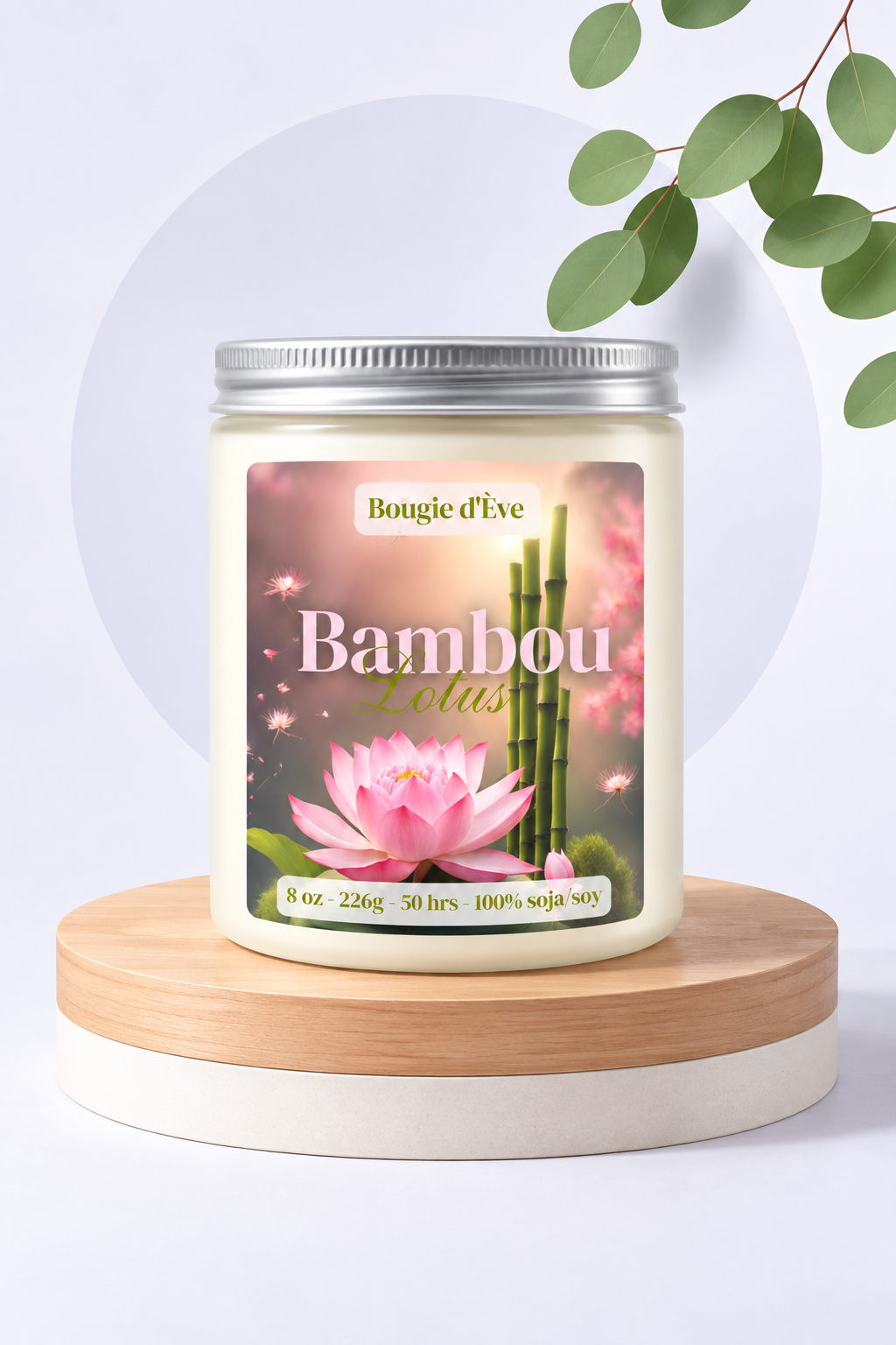 Bougie de soja 8 oz - Bambou lotus