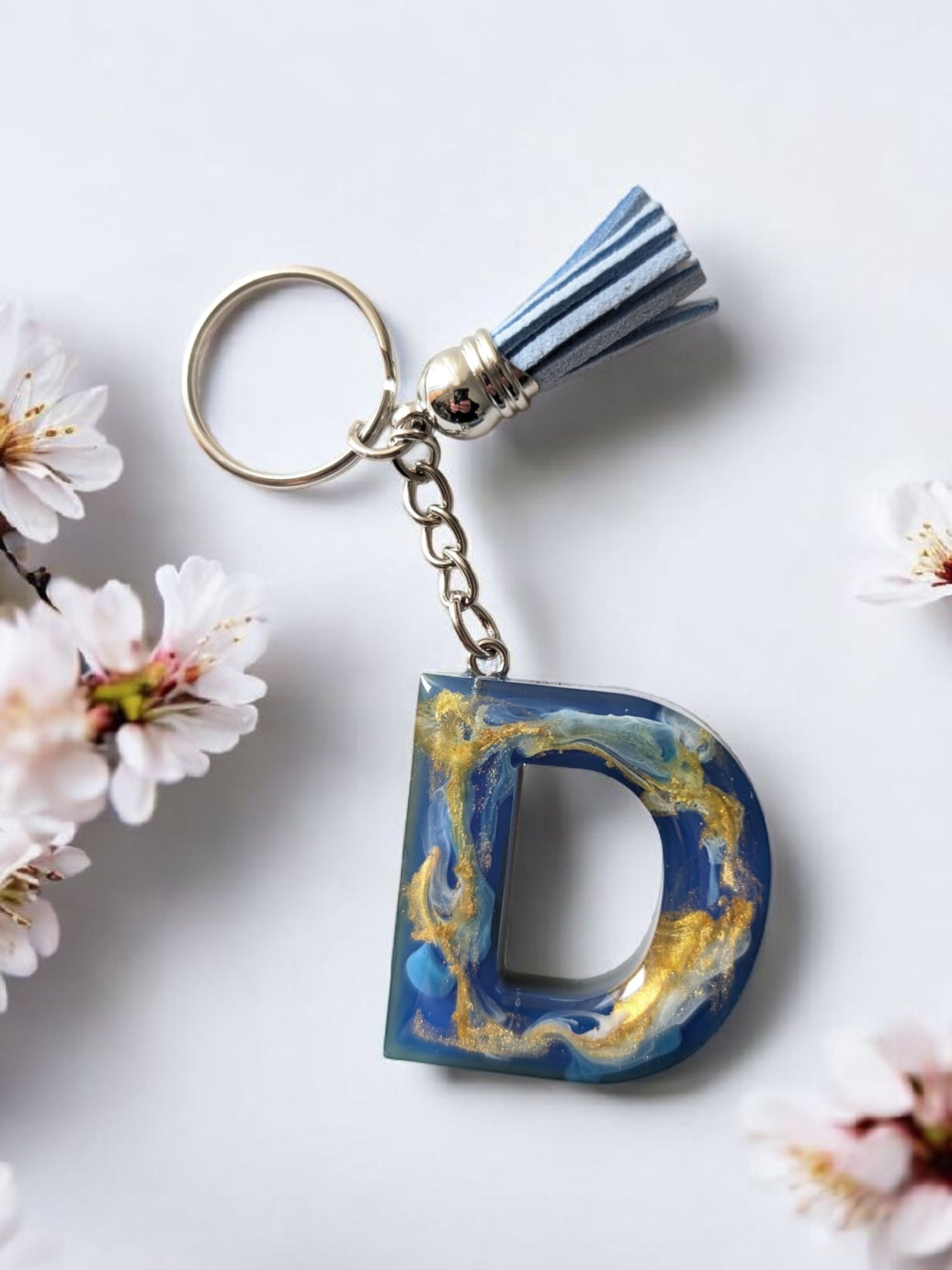 Porte-clés lettre - Vague dorée