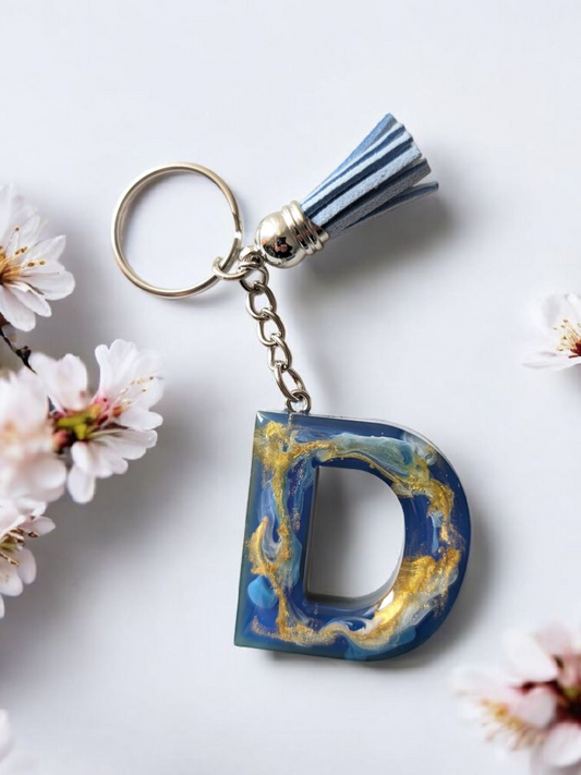 Porte-clés lettre - Vague dorée