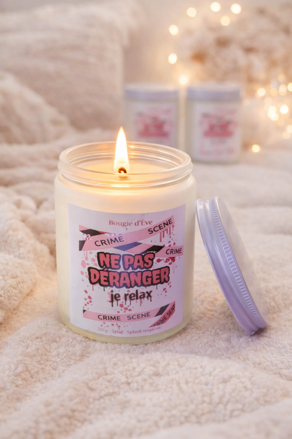 Bougie de soja 8 oz - Scène de crime, ne pas déranger je relax