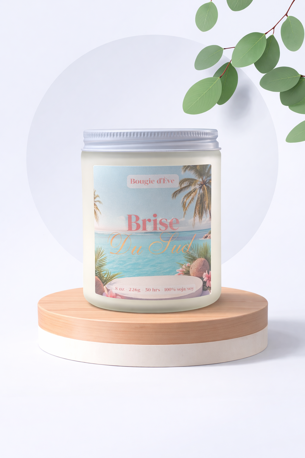 Bougie de soja 8 oz - Brise du sud