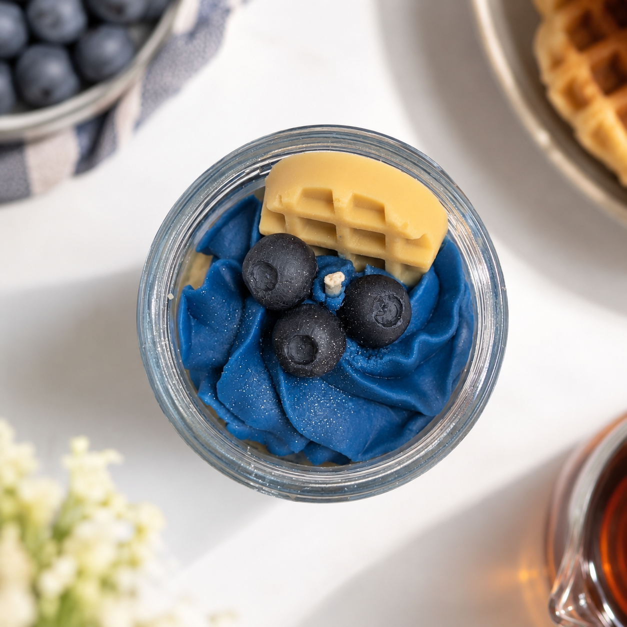 Bougie gourmande de soja 8 oz - Gaufre aux bleuets