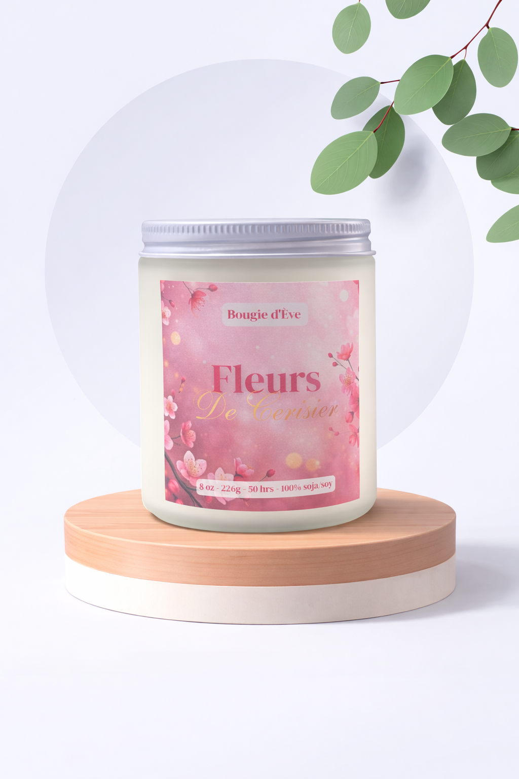 Bougie de soja 8 oz - Fleurs de cerisier