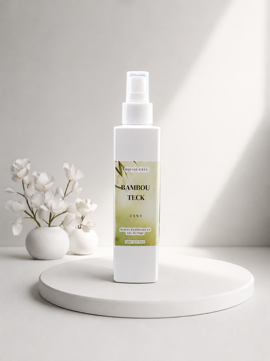 Bruine d'ambiance et eau de linge 2 en 1 - 200 ml - Bambou teck