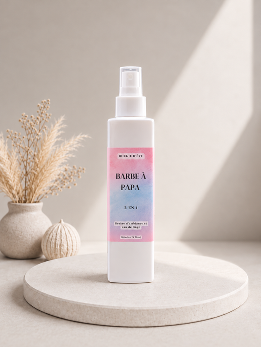 Bruine d'ambiance et eau de linge 2 en 1 - 200 ml - Barbe à papa