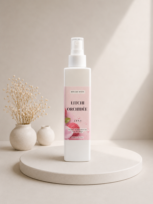 Bruine d'ambiance et eau de linge 2 en 1 - 200 ml - Litchi orchidée