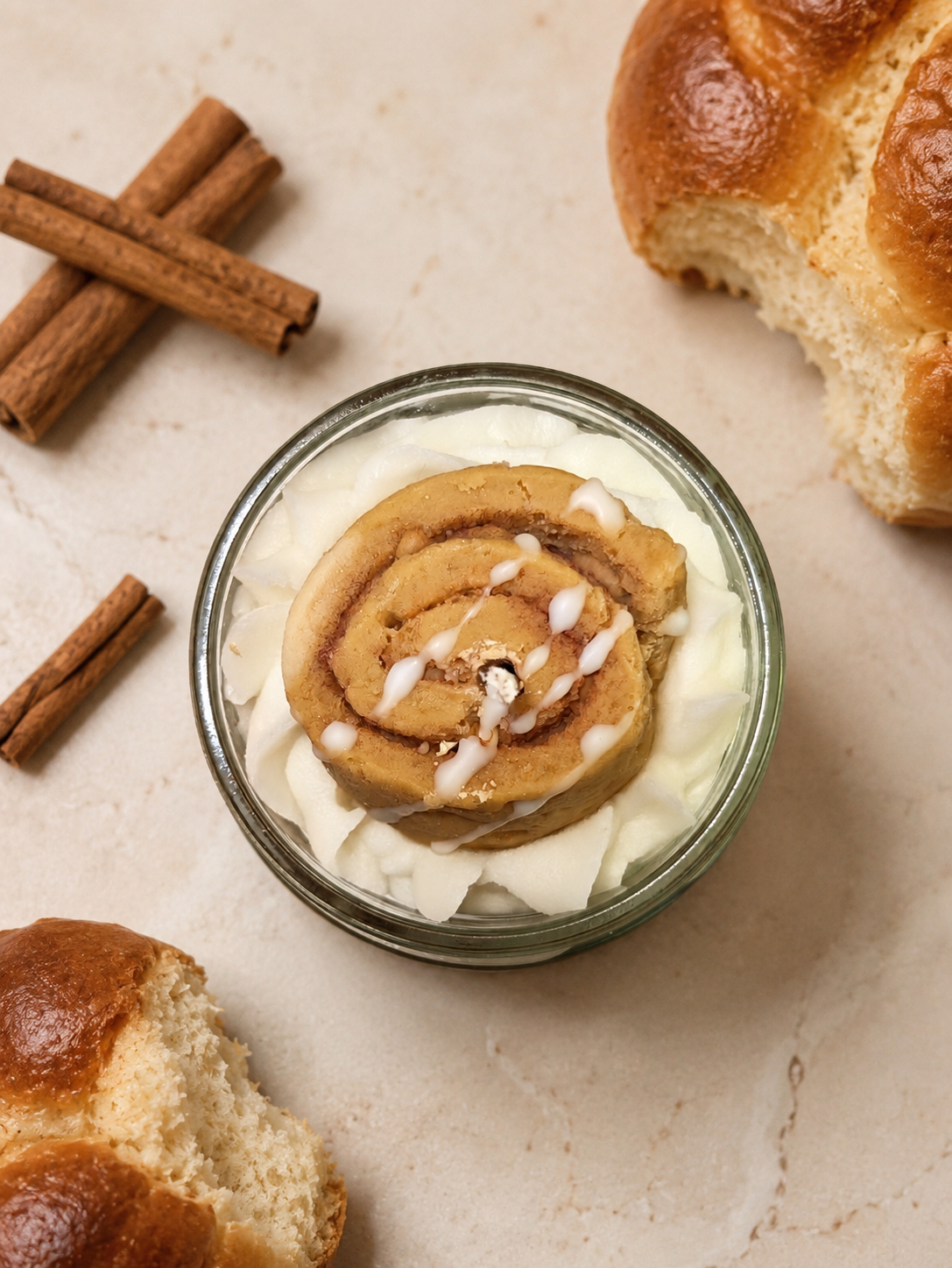 La bougie gourmande mini délice - Brioche à la cannelle