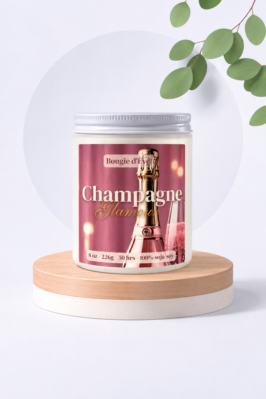 Bougie de soja 8 oz - Champagne glamour