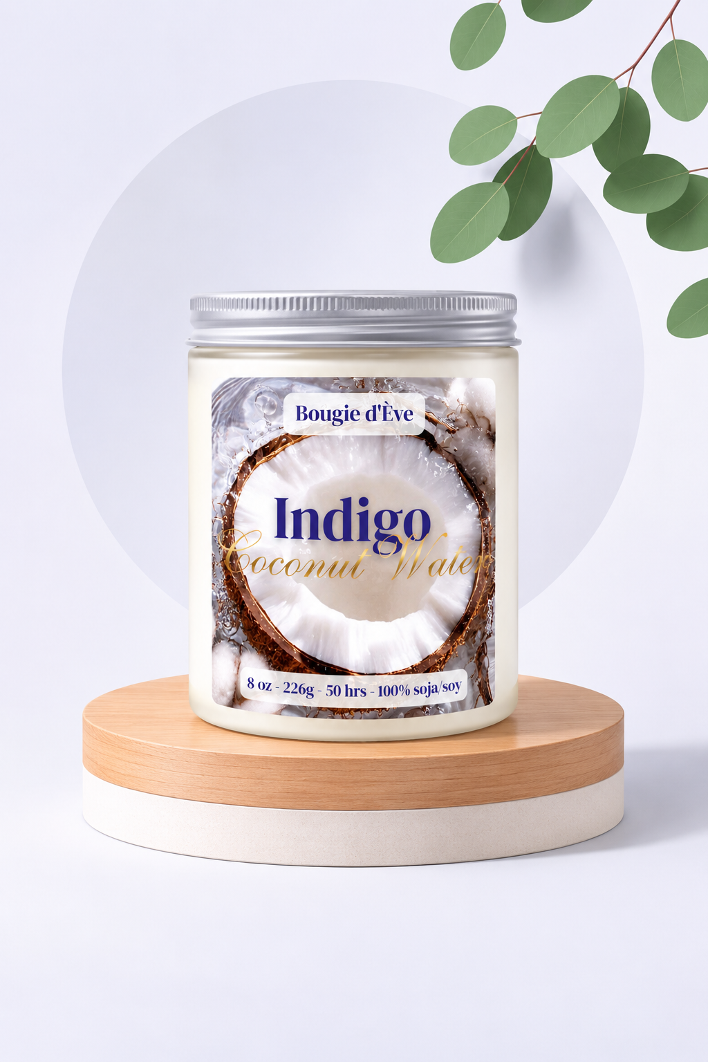 Bougie de soja 8 oz - Indigo coconut water