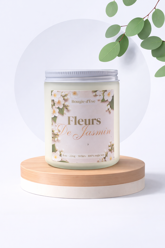 Bougie de soja 8 oz - Fleurs de Jasmin