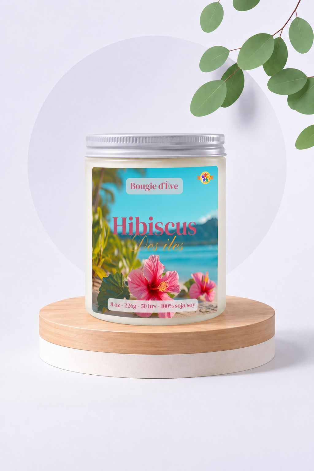 Bougie de soja 8 oz - Hibiscus des îles