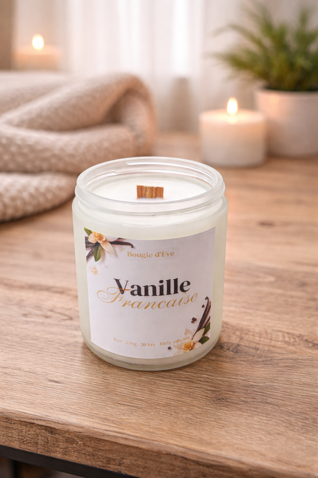 Bougie de soja 8 oz - Vanille française