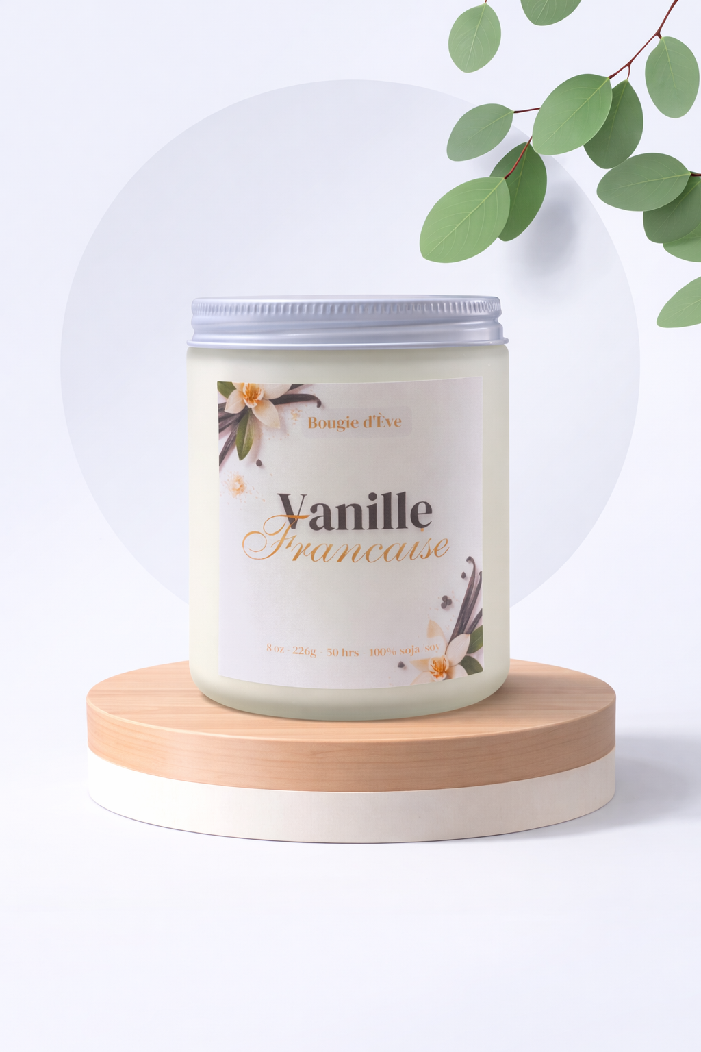Bougie de soja 8 oz - Vanille française