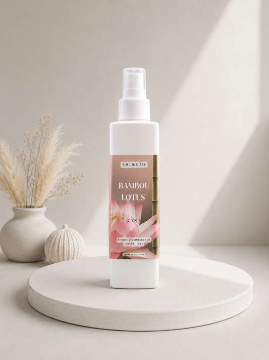 Bruine d'ambiance et eau de linge 2 en 1 - 200 ml - Bambou lotus