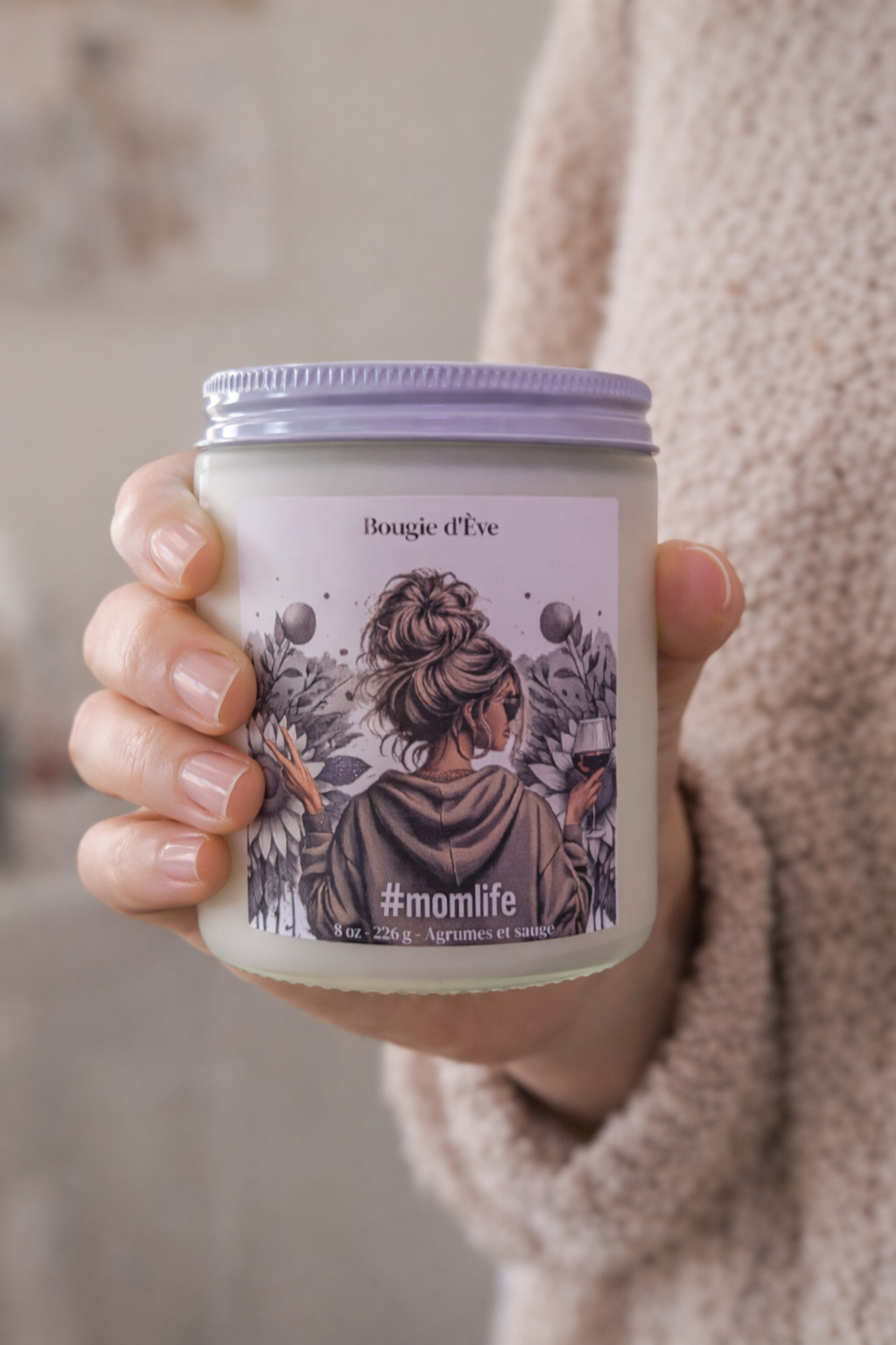 Bougie de soja 8 oz - #momlife