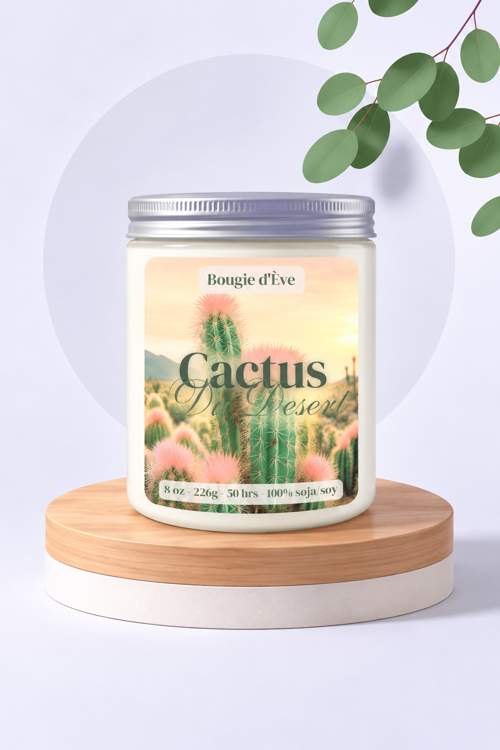 Bougie de soja 8 oz - Cactus du désert